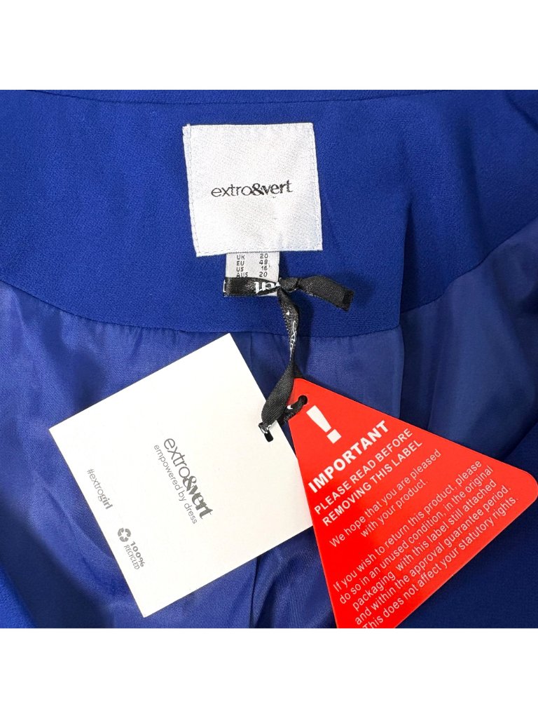 Extro&Vert Blazer Womens Size 16 Royal Blue Two Button Jacket Preppy Office Nwt — image 7 of 8